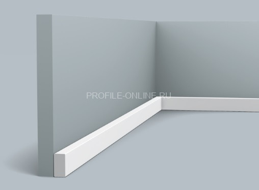 Напольный плинтус Orac Decor Duropolymer SX194 белого цвета из полистирола 20х10 мм 200 см