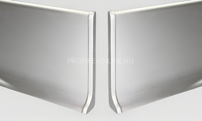 Комплект заглушек для плинтуса Евротрим L-80 алюминий серебро