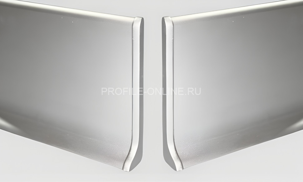 Комплект заглушек для плинтуса Евротрим L-80 алюминий серебро