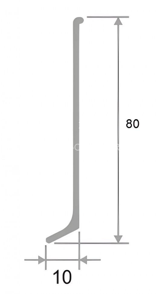 Комплект заглушек для плинтуса Евротрим L-80 алюминий серебро