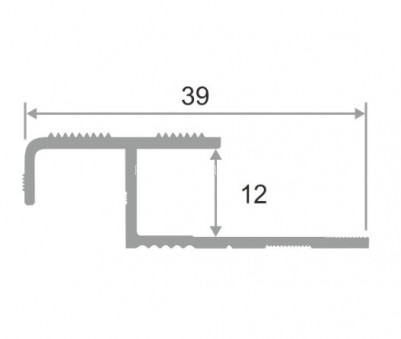 Z-профиль алюминиевый закладной с рифлением 12 мм ПО-109золото глянец 2,7 м