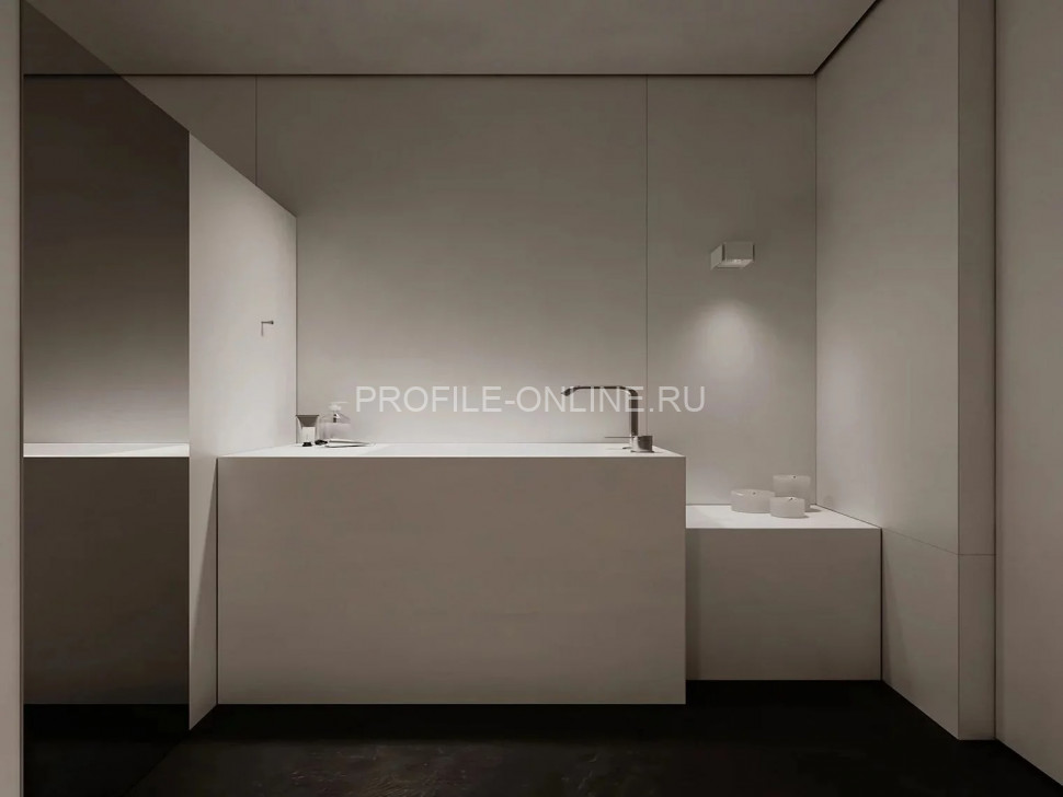 Теневой плинтус потолочный 42.5х37 мм под подсветку алюминиевый Laconistiq Gips Ultra без покрытия 300 см