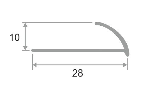 Латунный С-профиль 10 мм ЛПО-9 хром полированный 2,7 м