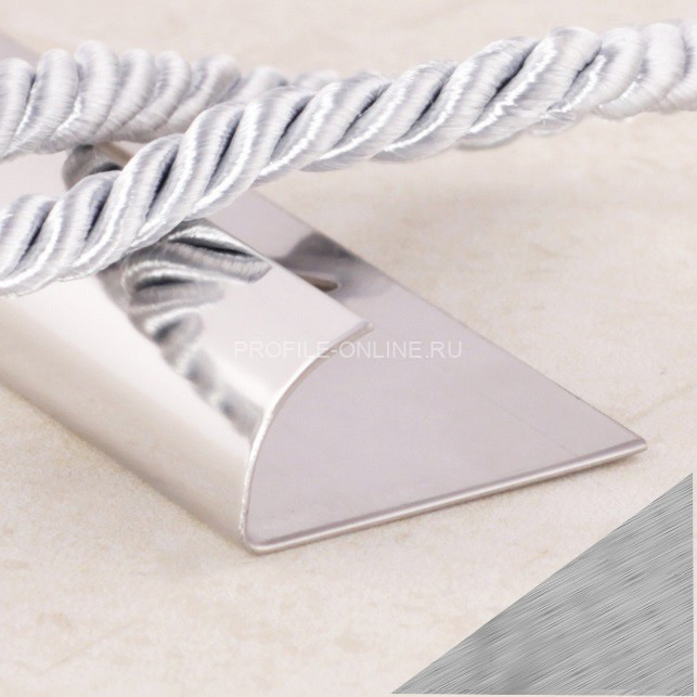 Нержавеющий С-профиль стальной SR001-10H серебро глянец браш 2,7 м