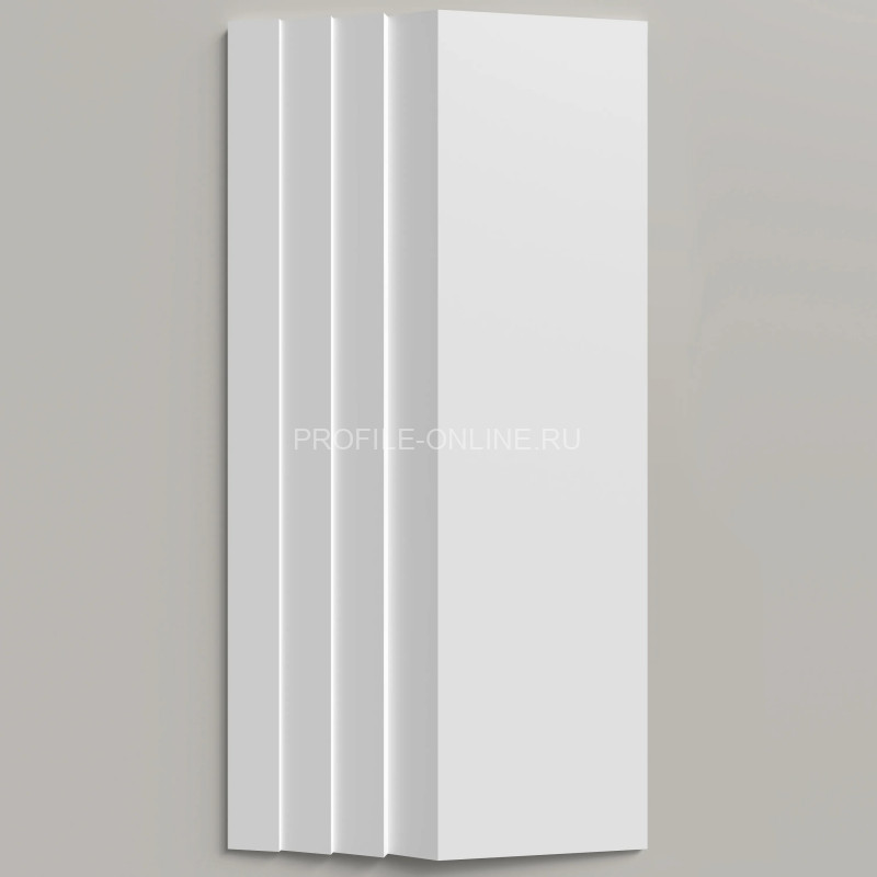 Отделочная стеновая декоративная панель 3D 200х20х3000 мм Decor-Dizayn DD929(3m) из полистирола белая, под покраску 3 м
