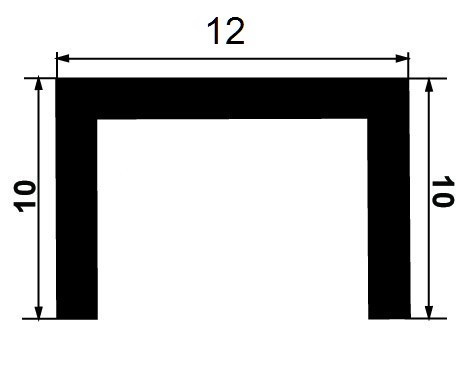 Алюминиевый П-образный профиль 10х12 Б-12 черный муар 3 м