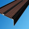 Алюминиевый противоскользящий угловой порог 70х22 мм с резиновыми вставками АУ-70-Краш черный глянец-темно-коричневый 3 м