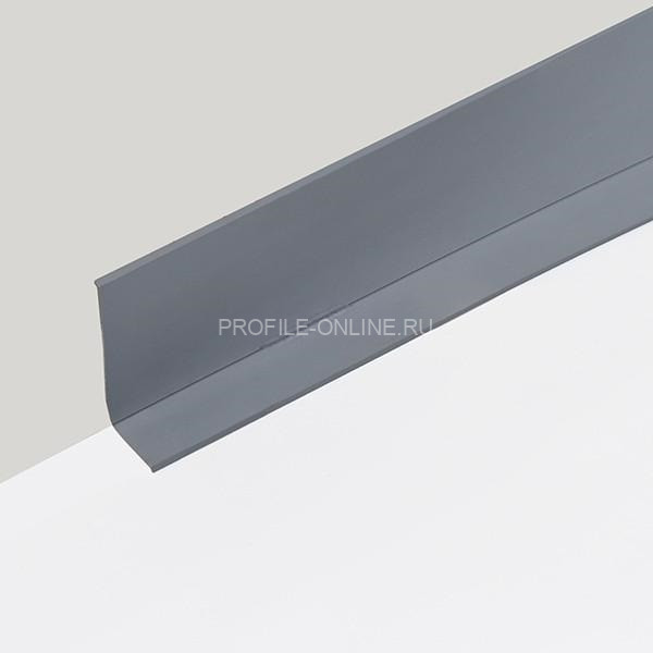 Гибкий плинтус для пола 50 мм ПГ65 серый самоклеющийся 3м