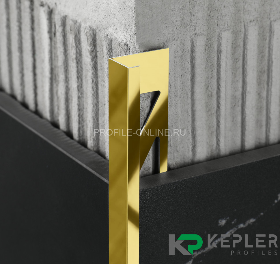 L-образный профиль 10х5 мм из нержавеющей стали SS 304 FSBP130-10 GP S.S.304 золото полированное 2.7 м