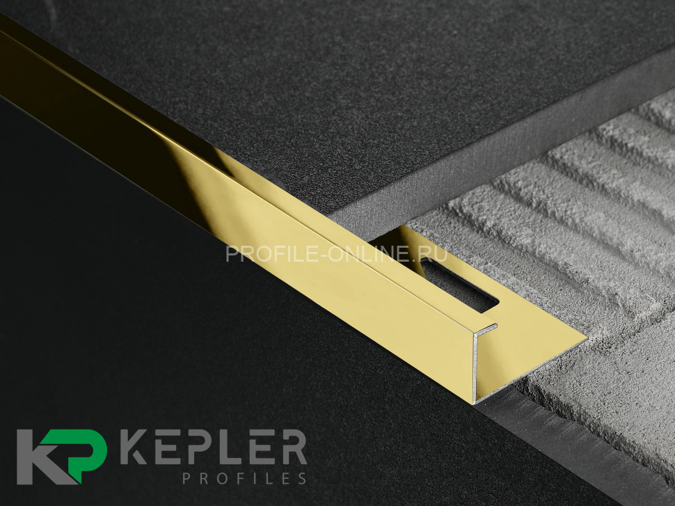 L-образный профиль 10х5 мм из нержавеющей стали SS 304 FSBP130-10 GP S.S.304 золото полированное 2.7 м