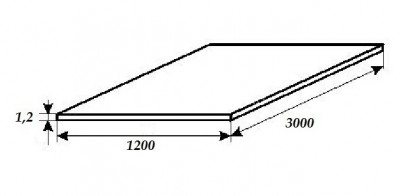 Лист алюминиевый Квинтет АМГ2НР 1200х3000х1,2 мм