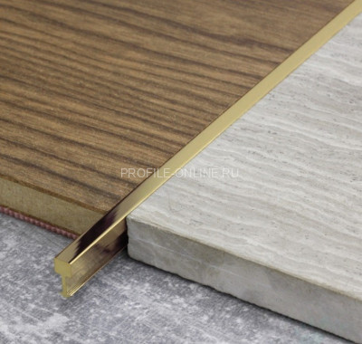 Латунный Т-профиль вставка-разделитель AD 150 ON 15х4,5 полированный 2,7м