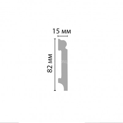 Плинтус напольный DECOMASTER A023 (80x14x2000) ударопрочный, белый, под покраску