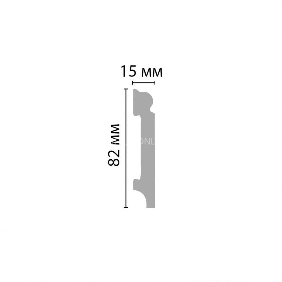 Плинтус напольный DECOMASTER A023 (80x14x2000) ударопрочный, белый, под покраску