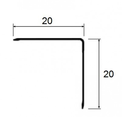 Алюминиевый уголок 20х20 мм PV63-12 песок матовый 2,7 м