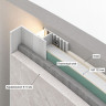 Теневая рейка алюминиевая под подсветку Laconistiq Multilevel New белый муар 46.5х28.7х3000 мм
