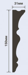 Потолочный плинтус 31х150 мм HiWood L1404 белый 200 см