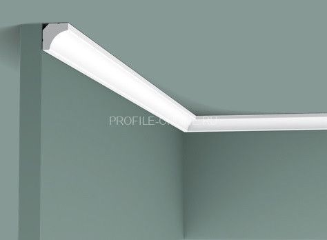 Гибкий потолочный плинтус Orac Decor Purotouch C250F белого цвета из полиуретана 16х16 мм 200 см