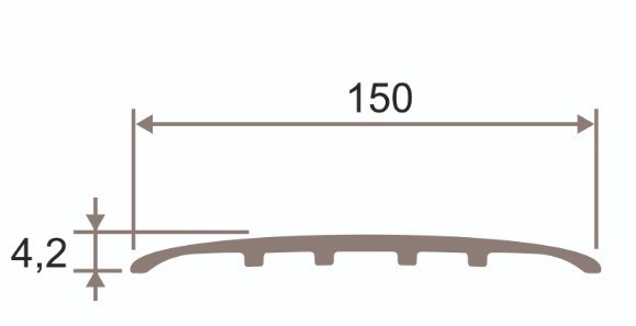 Одноуровневый порог алюминиевый 150 мм ПО-150 серебро матовое 2,7 м
