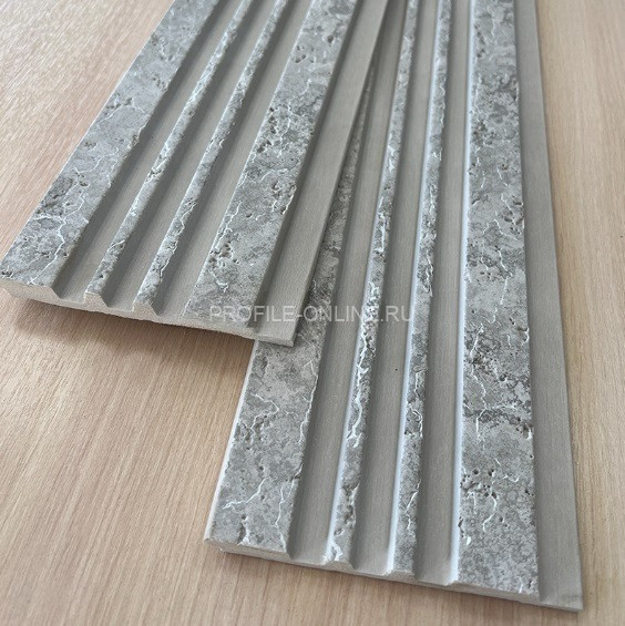 Отделочная стеновая декоративная панель с 3D эффектом Hiwood LV121 W50 декорированная 120х12 мм из фитополимера 2,7 м