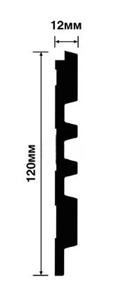 Отделочная стеновая декоративная панель с 3D эффектом Hiwood LV121 W50 декорированная 120х12 мм из фитополимера 2,7 м