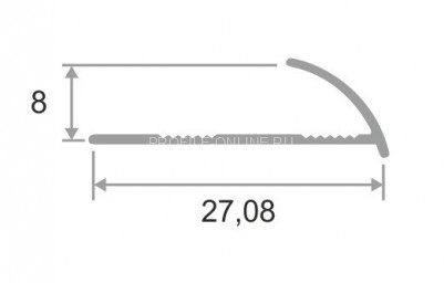 С-профиль алюминиевый 8 мм ПО-8 белый муар 2,7 м