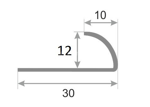 Нержавеющий С-профиль стальной SR001-12H серебро глянец 2,7 м