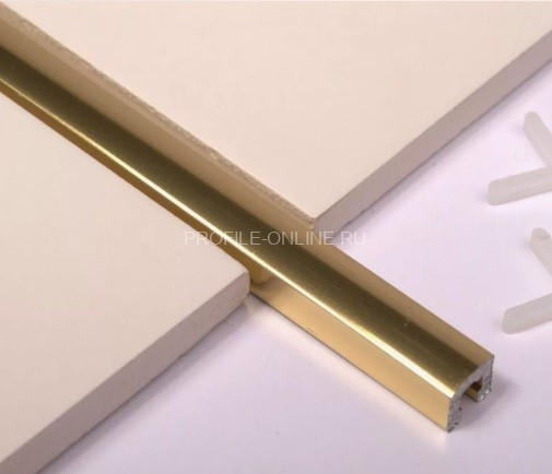 Алюминиевый П-образный профиль 7х10 Б-7 золото люкс 3 м
