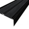 Алюминиевый противоскользящий угловой порог 70х22 мм с резиновыми вставками АУ-70-Краш черный глянец-черный 3 м