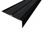 Алюминиевый противоскользящий угловой порог 70х22 мм с резиновыми вставками АУ-70-Краш черный глянец-черный 3 м