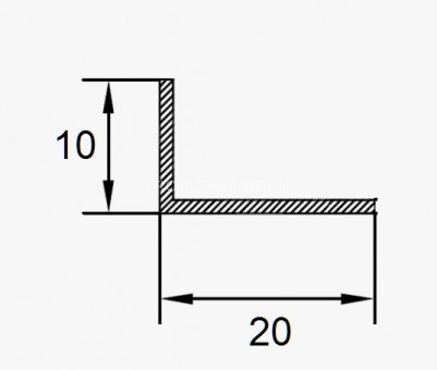 Алюминиевый уголок 20х10 мм ПБ20х10 золото матовое 3 м