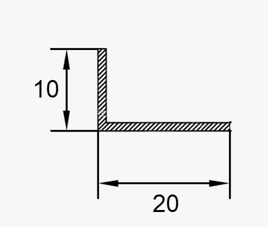 Алюминиевый уголок 20х10 мм ПБ20х10 золото матовое 3 м