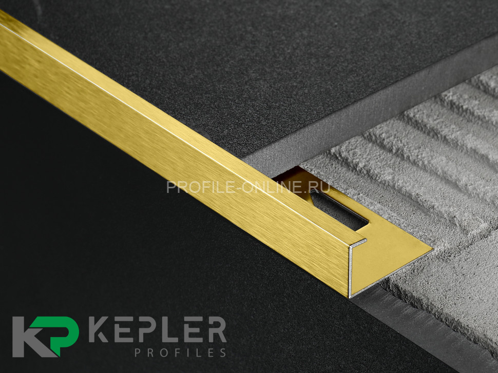 L-образный профиль 10х5 мм из нержавеющей стали SS 304 FSBP130-10 GS S.S.304 золото сатинированное 2.7 м