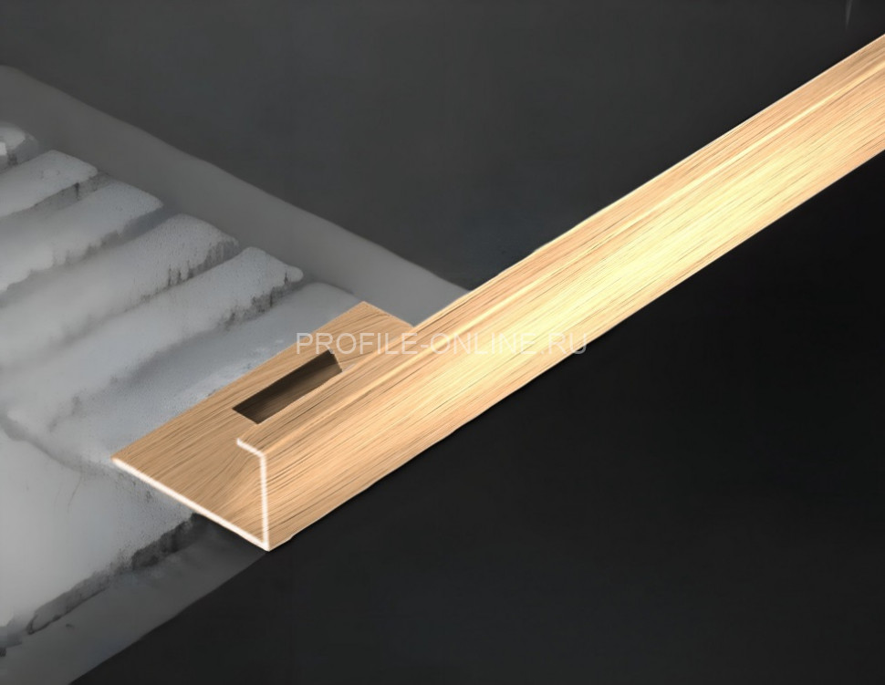 L-образный профиль 10х5 мм из нержавеющей стали SS 304 FSBP130-10 GS S.S.304 золото сатинированное 2.7 м