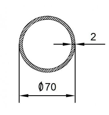Алюминиевая труба 70х2 мм 3 м