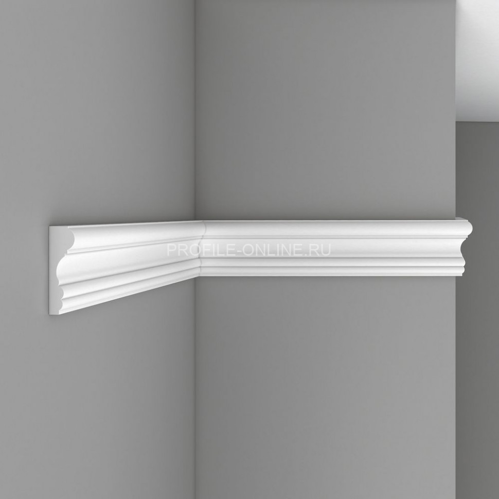 Молдинг гладкий DECOMASTER 97174F гибкий Flexible (85x25x2400) из полиуретана, белый под покраску