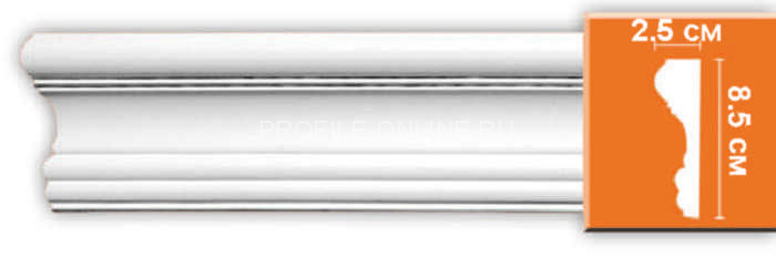 Молдинг гладкий DECOMASTER 97174F гибкий Flexible (85x25x2400) из полиуретана, белый под покраску