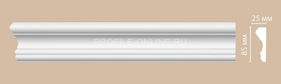 Молдинг гладкий DECOMASTER 97174F гибкий Flexible (85x25x2400) из полиуретана, белый под покраску