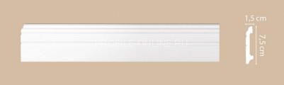 Плинтус напольный DECOMASTER A024 (76x15x2000) ударопрочный, белый, под покраску