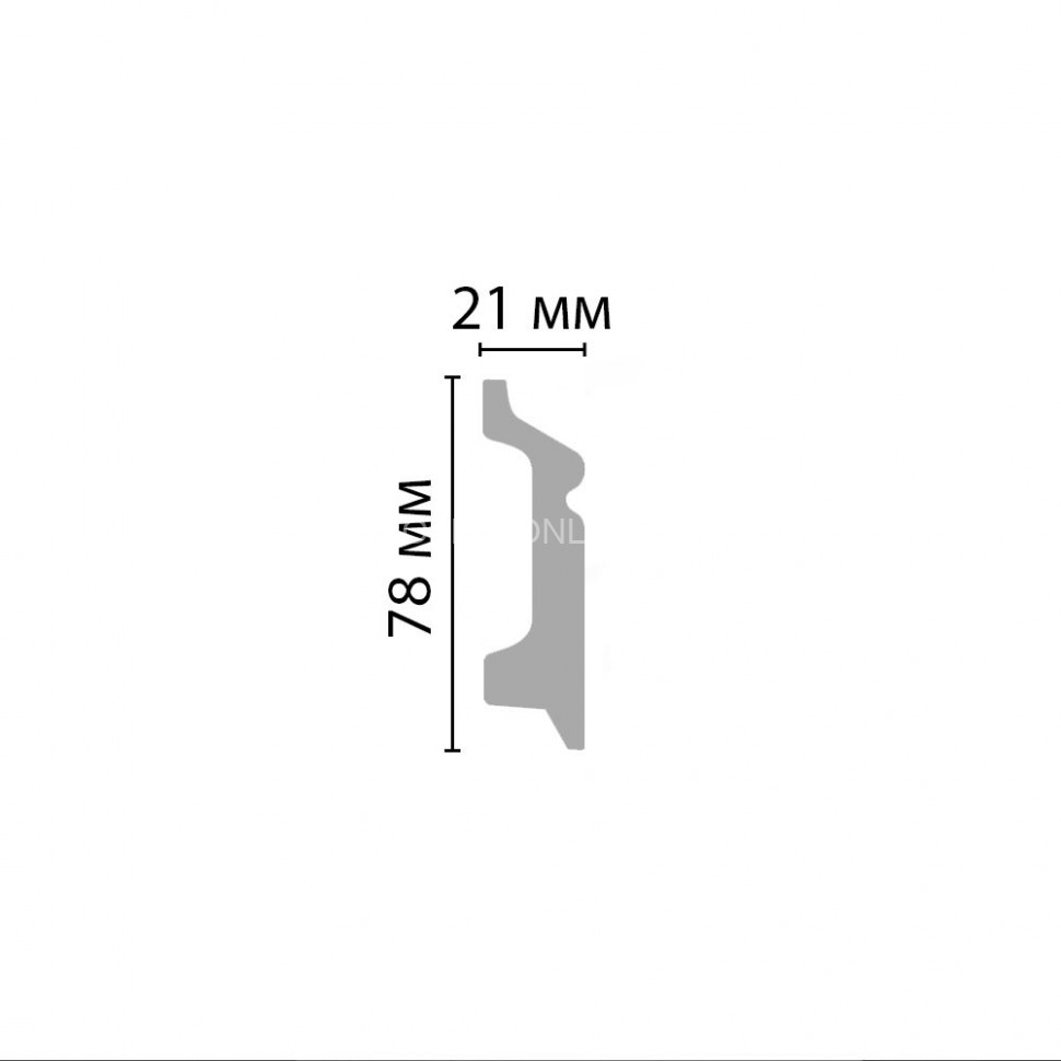 Напольный плинтус DECOMASTER D122-115ДМ (78x21x2400) Белый матовый, ударопрочный полимер