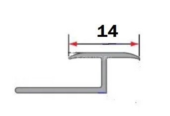 Алюминиевый Т-образный профиль гибкий закладной 14 мм PV43-05 золото блестящее 2,7 м