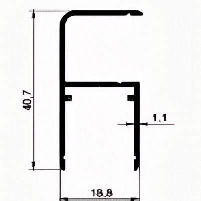 Углвой профиль алюминиевый 90° под ДСП 16 мм Диал СТП-103 серебро 3 м