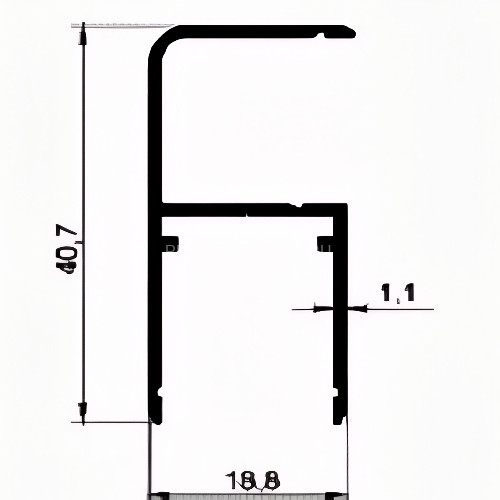 Углвой профиль алюминиевый 90° под ДСП 16 мм Диал СТП-103 серебро 3 м