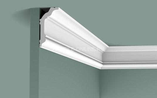 Потолочный плинтус Orac Decor Duropolymer CX176 белого цвета из полистирола 80х40 мм 200 см