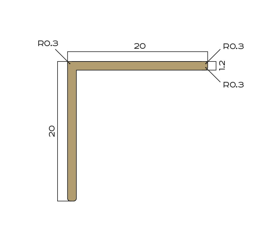 Латунный уголок 20х20 мм NEEXY PVL74-02 CHR хромированный 2.7м
