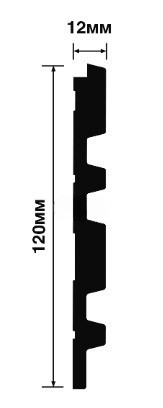 Отделочная стеновая декоративная панель с 3D эффектом Hiwood LV122 NP белая 120х12 мм из фитополимера 2,7 м