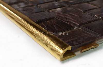 Латунный С-образный профиль 12 мм ЛПО-12 полированный 2,7 м