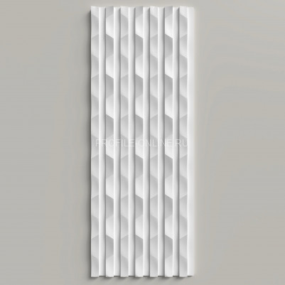 Отделочная стеновая декоративная панель 3D 150х10х3000 мм Decor-Dizayn DD930(3m) из полистирола белая, под покраску 3 м