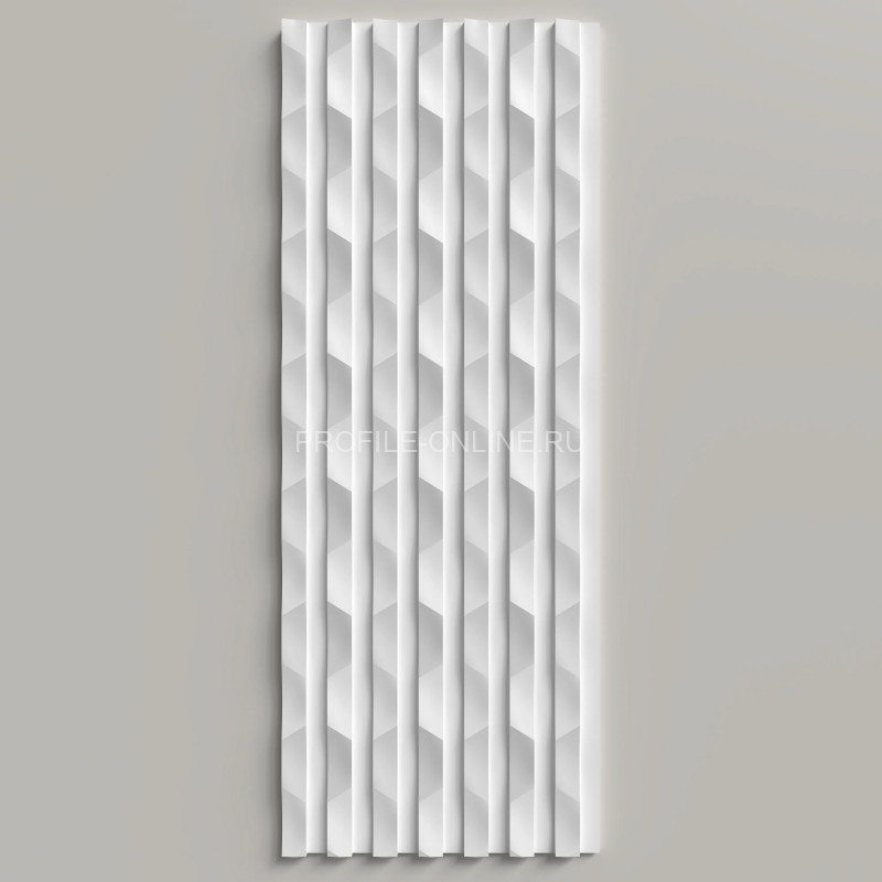 Отделочная стеновая декоративная панель 3D 150х10х3000 мм Decor-Dizayn DD930(3m) из полистирола белая, под покраску 3 м