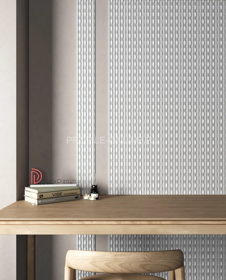 Отделочная стеновая декоративная панель 3D 150х10х3000 мм Decor-Dizayn DD930(3m) из полистирола белая, под покраску 3 м